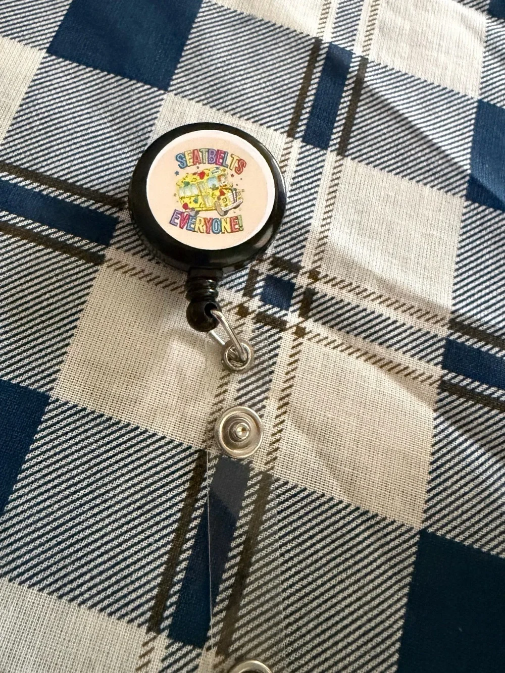 Seatbelts Everyone Retractable Badge Reel - Black